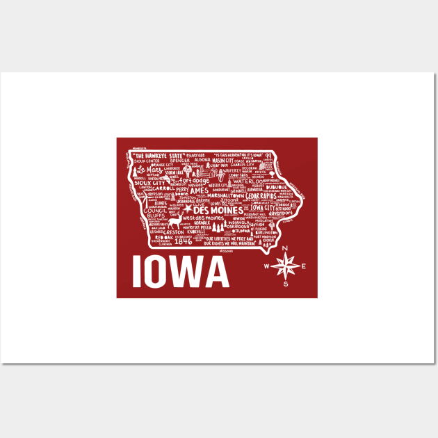 Iowa Map Wall Art by fiberandgloss